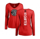 NBA Women's Nike Toronto Raptors #15 Vince Carter Red Backer Long Sleeve T-Shirt