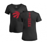 NBA Women's Nike Toronto Raptors #9 Serge Ibaka Black One Color Backer Slim-Fit V-Neck T-Shirt