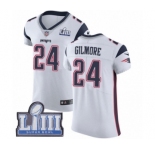 Men's Nike New England Patriots #24 Stephon Gilmore White Vapor Untouchable Elite Player Super Bowl LIII Bound NFL Jersey