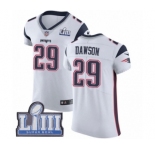 Men's Nike New England Patriots #29 Duke Dawson White Vapor Untouchable Elite Player Super Bowl LIII Bound NFL Jersey