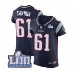 Men's Nike New England Patriots #61 Marcus Cannon Navy Blue Team Color Vapor Untouchable Elite Player Super Bowl LIII Bound NFL Jersey