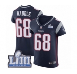 Men's Nike New England Patriots #68 LaAdrian Waddle Navy Blue Team Color Vapor Untouchable Elite Player Super Bowl LIII Bound NFL Jersey
