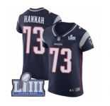 Men's Nike New England Patriots #73 John Hannah Navy Blue Team Color Vapor Untouchable Elite Player Super Bowl LIII Bound NFL Jersey