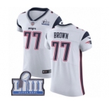 Men's Nike New England Patriots #77 Trent Brown White Vapor Untouchable Elite Player Super Bowl LIII Bound NFL Jersey