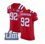 Men's Nike New England Patriots #92 James Harrison Red Alternate Vapor Untouchable Elite Player Super Bowl LIII Bound NFL Jersey