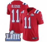Men's Nike New England Patriots #11 Drew Bledsoe Red Alternate Vapor Untouchable Limited Player Super Bowl LIII Bound NFL Jersey