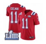 Men's Nike New England Patriots #11 Julian Edelman Red Alternate Vapor Untouchable Limited Player Super Bowl LIII Bound NFL Jersey