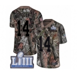 Men's Nike New England Patriots #14 Steve Grogan Camo Rush Realtree Limited Super Bowl LIII Bound NFL Jersey
