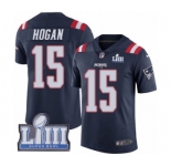 Men's Nike New England Patriots #15 Chris Hogan Limited Navy Blue Rush Vapor Untouchable Super Bowl LIII Bound NFL Jersey