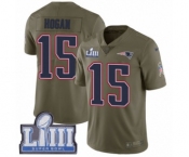 Men's Nike New England Patriots #15 Chris Hogan Limited Olive 2017 Salute to Service Super Bowl LIII Bound NFL Jersey