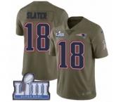 Men's Nike New England Patriots #18 Matthew Slater Limited Olive 2017 Salute to Service Super Bowl LIII Bound NFL Jersey