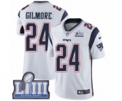 Men's Nike New England Patriots #24 Stephon Gilmore White Vapor Untouchable Limited Player Super Bowl LIII Bound NFL Jersey