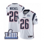 Men's Nike New England Patriots #26 Sony Michel White Vapor Untouchable Limited Player Super Bowl LIII Bound NFL Jersey