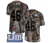 Men's Nike New England Patriots #46 James Develin Camo Rush Realtree Limited Super Bowl LIII Bound NFL Jersey