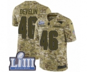Men's Nike New England Patriots #46 James Develin Limited Camo 2018 Salute to Service Super Bowl LIII Bound NFL Jersey