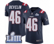 Men's Nike New England Patriots #46 James Develin Limited Navy Blue Rush Vapor Untouchable Super Bowl LIII Bound NFL Jersey