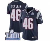 Men's Nike New England Patriots #46 James Develin Navy Blue Team Color Vapor Untouchable Limited Player Super Bowl LIII Bound NFL Jersey