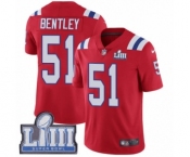 Men's Nike New England Patriots #51 Ja'Whaun Bentley Red Alternate Vapor Untouchable Limited Player Super Bowl LIII Bound NFL Jersey