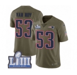 Men's Nike New England Patriots #53 Kyle Van Noy Limited Olive 2017 Salute to Service Super Bowl LIII Bound NFL Jersey