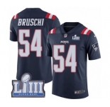 Men's Nike New England Patriots #54 Tedy Bruschi Limited Navy Blue Rush Vapor Untouchable Super Bowl LIII Bound NFL Jersey
