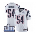 Men's Nike New England Patriots #54 Tedy Bruschi White Vapor Untouchable Limited Player Super Bowl LIII Bound NFL Jersey