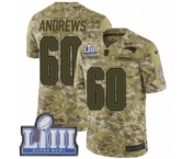 Men's Nike New England Patriots #60 David Andrews Limited Camo 2018 Salute to Service Super Bowl LIII Bound NFL Jersey