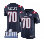 Men's Nike New England Patriots #70 Adam Butler Limited Navy Blue Rush Vapor Untouchable Super Bowl LIII Bound NFL Jersey