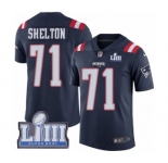 Men's Nike New England Patriots #71 Danny Shelton Limited Navy Blue Rush Vapor Untouchable Super Bowl LIII Bound NFL Jersey