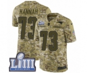 Men's Nike New England Patriots #73 John Hannah Limited Camo 2018 Salute to Service Super Bowl LIII Bound NFL Jersey