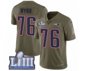 Men's Nike New England Patriots #76 Isaiah Wynn Limited Olive 2017 Salute to Service Super Bowl LIII Bound NFL Jersey