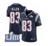 Men's Nike New England Patriots #83 Dwayne Allen Navy Blue Team Color Vapor Untouchable Limited Player Super Bowl LIII Bound NFL Jersey