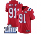 Men's Nike New England Patriots #91 Deatrich Wise Jr Red Alternate Vapor Untouchable Limited Player Super Bowl LIII Bound NFL Jersey