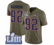 Men's Nike New England Patriots #92 James Harrison Limited Olive 2017 Salute to Service Super Bowl LIII Bound NFL Jersey