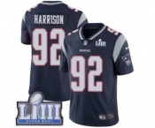 Men's Nike New England Patriots #92 James Harrison Navy Blue Team Color Vapor Untouchable Limited Player Super Bowl LIII Bound NFL Jersey