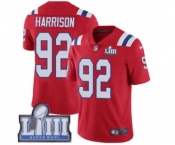 Men's Nike New England Patriots #92 James Harrison Red Alternate Vapor Untouchable Limited Player Super Bowl LIII Bound NFL Jersey