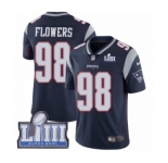 Men's Nike New England Patriots #98 Trey Flowers Navy Blue Team Color Vapor Untouchable Limited Player Super Bowl LIII Bound NFL Jersey