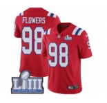 Men's Nike New England Patriots #98 Trey Flowers Red Alternate Vapor Untouchable Limited Player Super Bowl LIII Bound NFL Jersey
