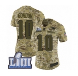Women's Nike New England Patriots #10 Josh Gordon Limited Camo 2018 Salute to Service Super Bowl LIII Bound NFL Jersey
