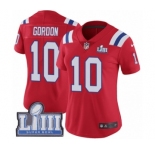 Women's Nike New England Patriots #10 Josh Gordon Red Alternate Vapor Untouchable Limited Player Super Bowl LIII Bound NFL Jersey