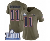 Women's Nike New England Patriots #11 Drew Bledsoe Limited Olive 2017 Salute to Service Super Bowl LIII Bound NFL Jersey
