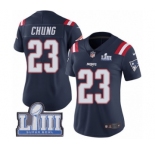 Women's Nike New England Patriots #23 Patrick Chung Limited Navy Blue Rush Vapor Untouchable Super Bowl LIII Bound NFL Jersey