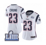 Women's Nike New England Patriots #23 Patrick Chung White Vapor Untouchable Limited Player Super Bowl LIII Bound NFL Jersey
