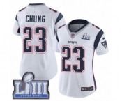 Women's Nike New England Patriots #23 Patrick Chung White Vapor Untouchable Limited Player Super Bowl LIII Bound NFL Jersey