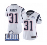 Women's Nike New England Patriots #31 Jonathan Jones White Vapor Untouchable Limited Player Super Bowl LIII Bound NFL Jersey