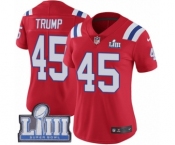 Women's Nike New England Patriots #45 Donald Trump Red Alternate Vapor Untouchable Limited Player Super Bowl LIII Bound NFL Jersey