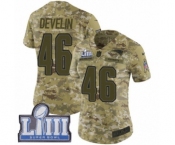 Women's Nike New England Patriots #46 James Develin Limited Camo 2018 Salute to Service Super Bowl LIII Bound NFL Jersey