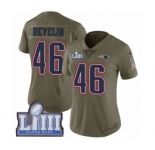 Women's Nike New England Patriots #46 James Develin Limited Olive 2017 Salute to Service Super Bowl LIII Bound NFL Jersey