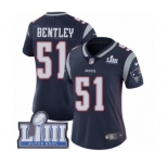 Women's Nike New England Patriots #51 Ja'Whaun Bentley Navy Blue Team Color Vapor Untouchable Limited Player Super Bowl LIII Bound NFL Jersey