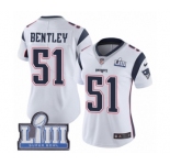 Women's Nike New England Patriots #51 Ja'Whaun Bentley White Vapor Untouchable Limited Player Super Bowl LIII Bound NFL Jersey