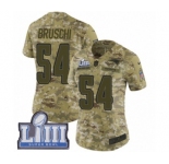 Women's Nike New England Patriots #54 Tedy Bruschi Limited Camo 2018 Salute to Service Super Bowl LIII Bound NFL Jersey